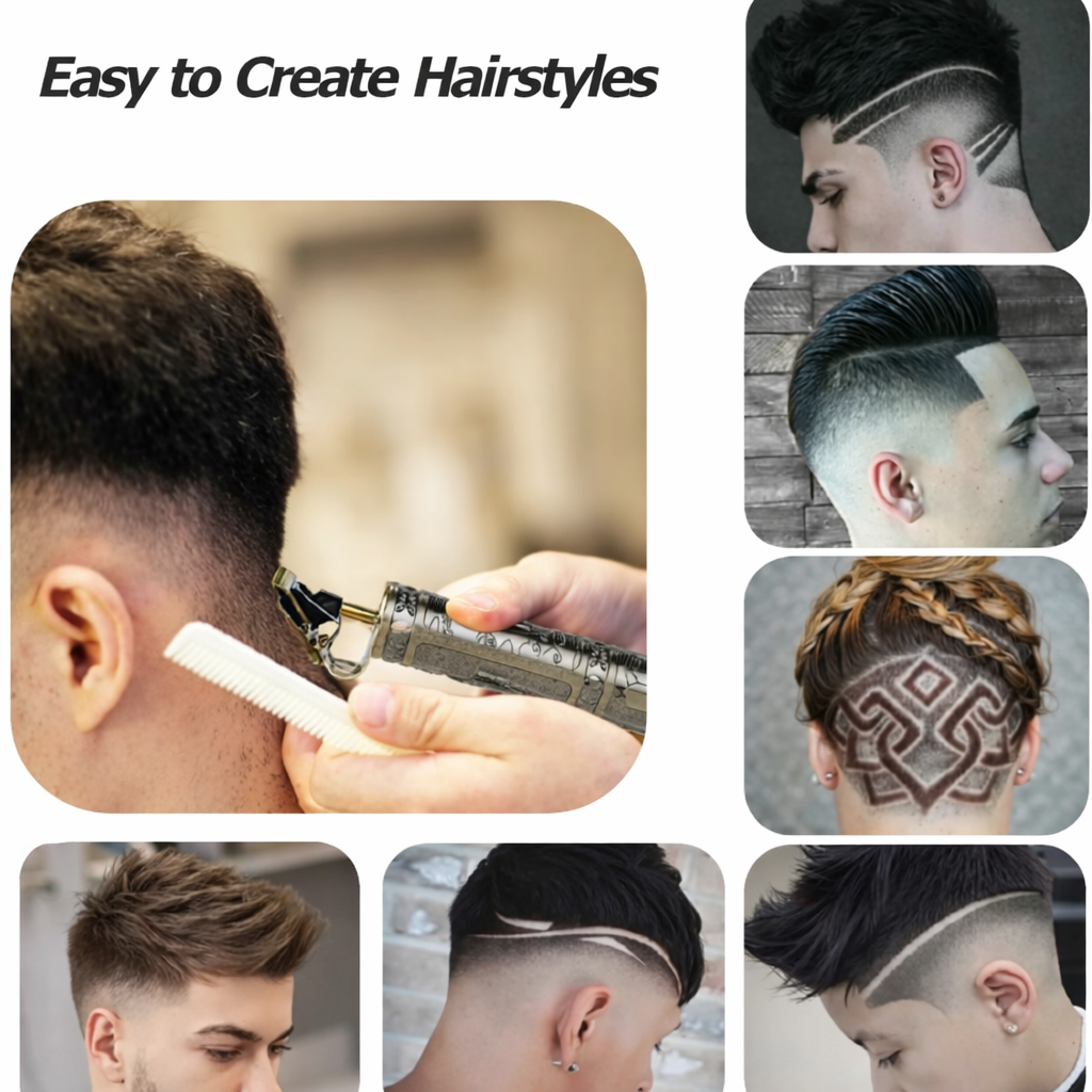 Vintage T9 Professional Hair Trimmer – Zero Gapped Cordless Rechargeable Beard & Hair Clipper for Men