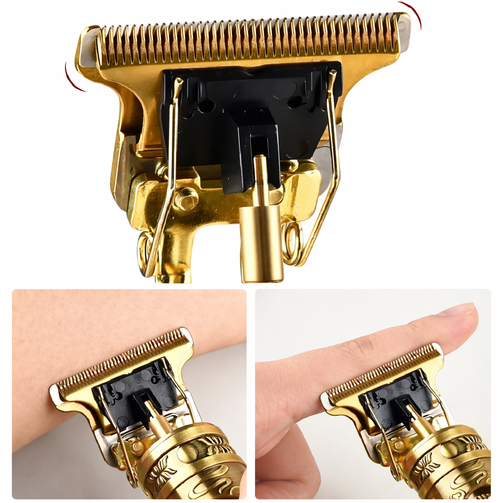 Vintage T9 Professional Hair Trimmer – Zero Gapped Cordless Rechargeable Beard & Hair Clipper for Men