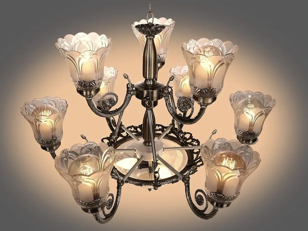 Elegant Flower Glass Chandelier