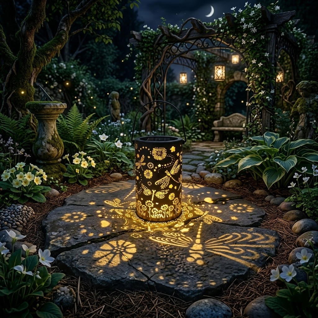 Solar Glow LanternWholesale Iron Solar Cylinder Lantern - Decorative Outdoor Waterproof Hanging Garden Light