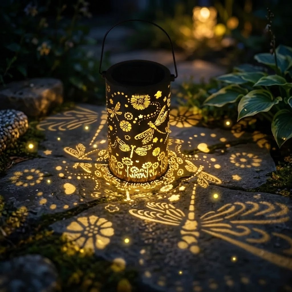 Solar Glow LanternWholesale Iron Solar Cylinder Lantern - Decorative Outdoor Waterproof Hanging Garden Light