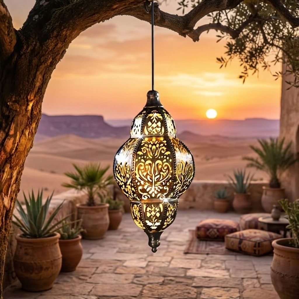 Wholesale Moroccan Solar Lanterns - Decorative Metal Hanging Outdoor Garden Lights - LXY Garden