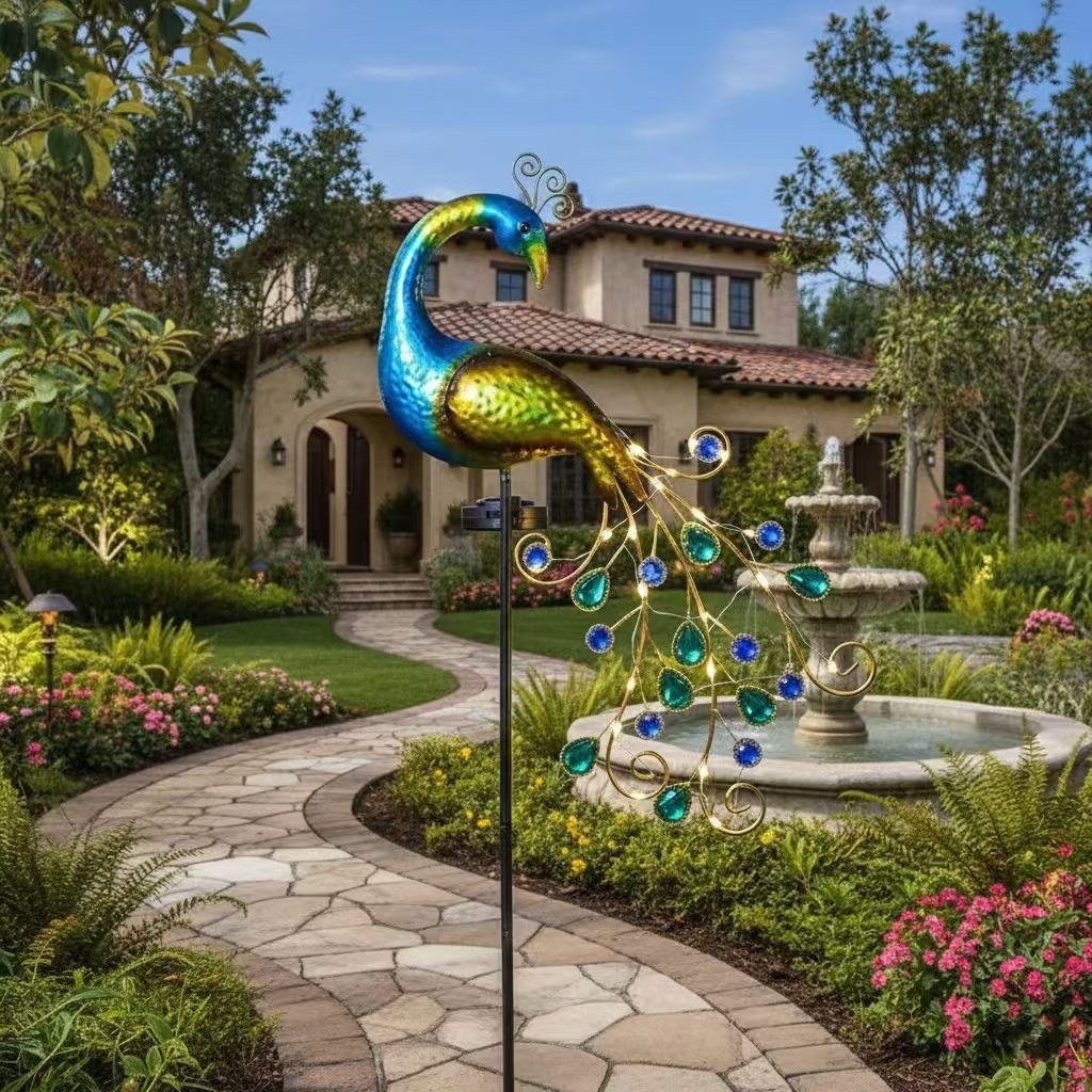 Solar Glow LanternWholesale Solar Peacock Garden Stakes - Professional OEM/ODM Factory Supplier - IP44 Waterproof Metal Decorative Lighting