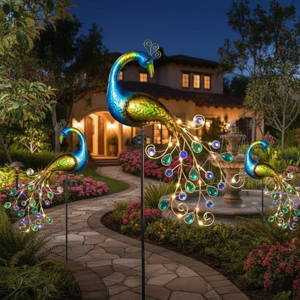 Solar Glow LanternWholesale Solar Peacock Garden Stakes - Professional OEM/ODM Factory Supplier - IP44 Waterproof Metal Decorative Lighting