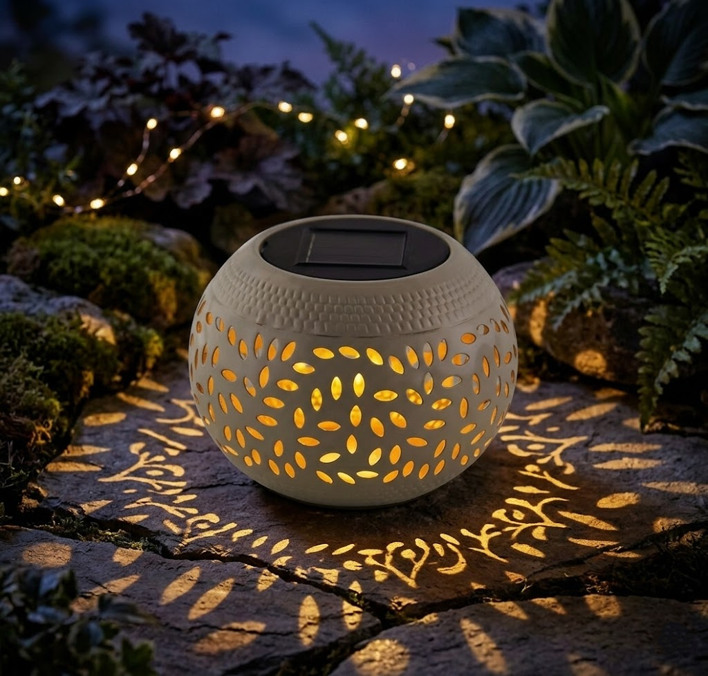 Solar Lantern Outdoor Waterproof - Hollow Out Iron Art Decorative Garden Table Lamp