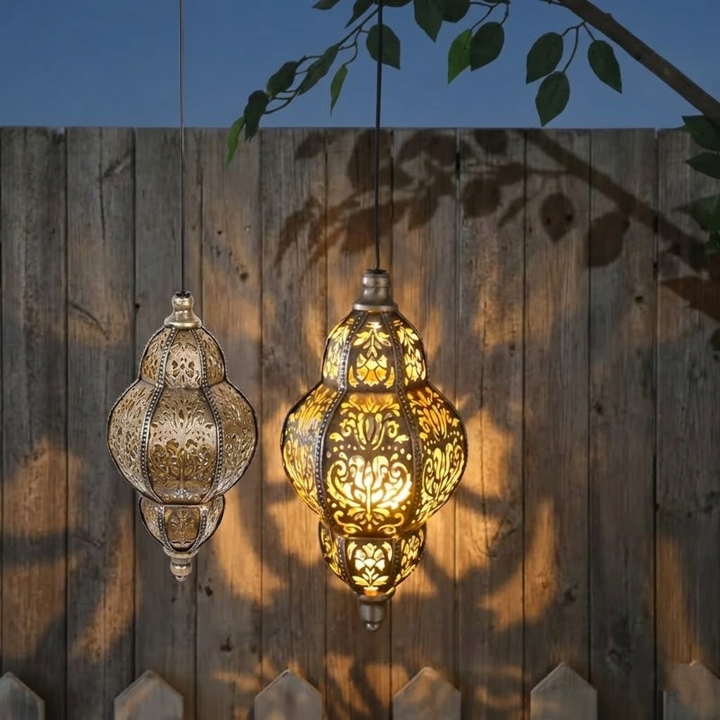 Wholesale Moroccan Solar Lanterns - Decorative Metal Hanging Outdoor Garden Lights - LXY Garden