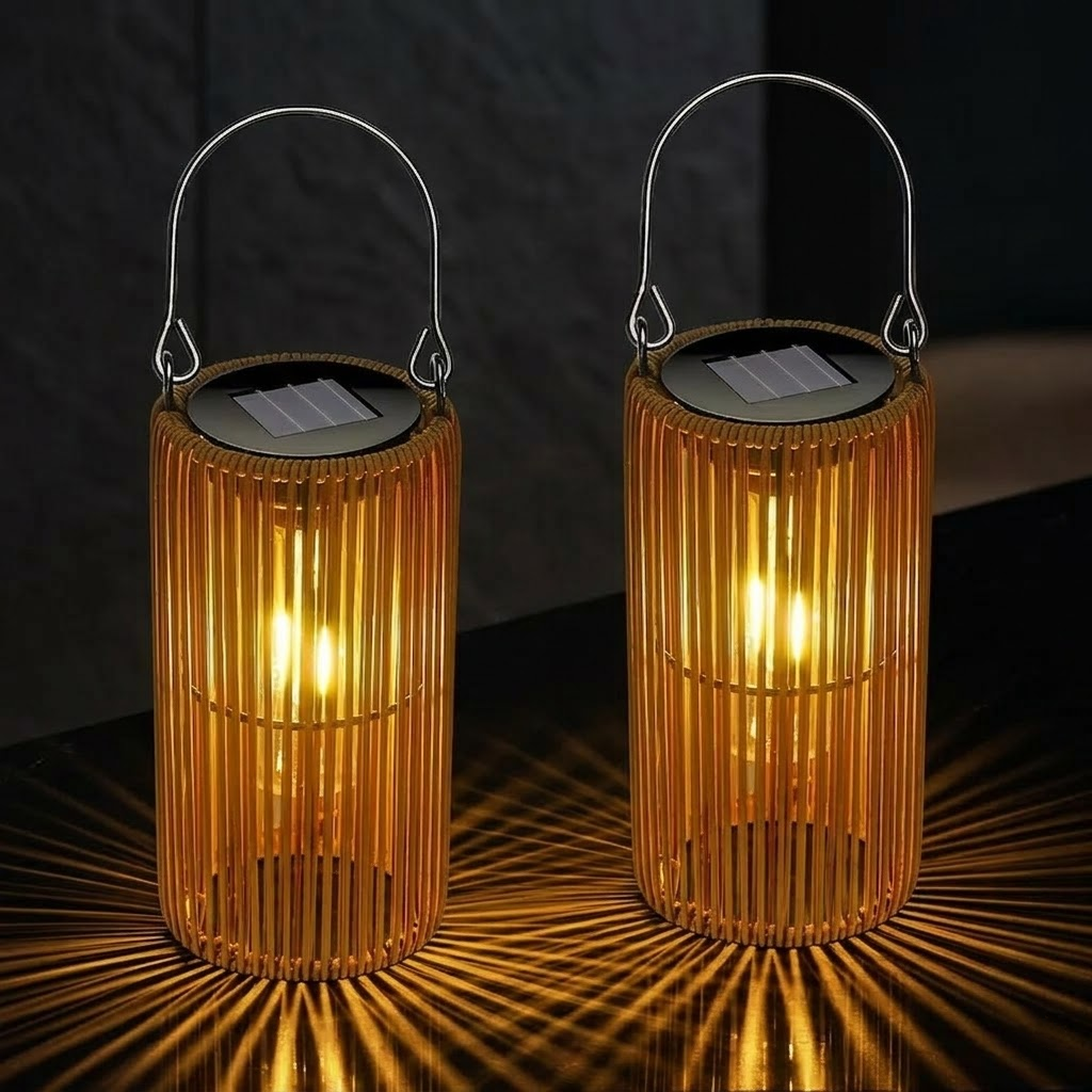 Wholesale Outdoor Rattan Solar Lantern - IP65 Waterproof Decorative Hanging Garden Light for Patio & Landscape