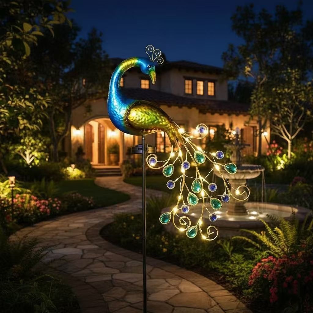 Solar Glow LanternWholesale Solar Peacock Garden Stakes - Professional OEM/ODM Factory Supplier - IP44 Waterproof Metal Decorative Lighting