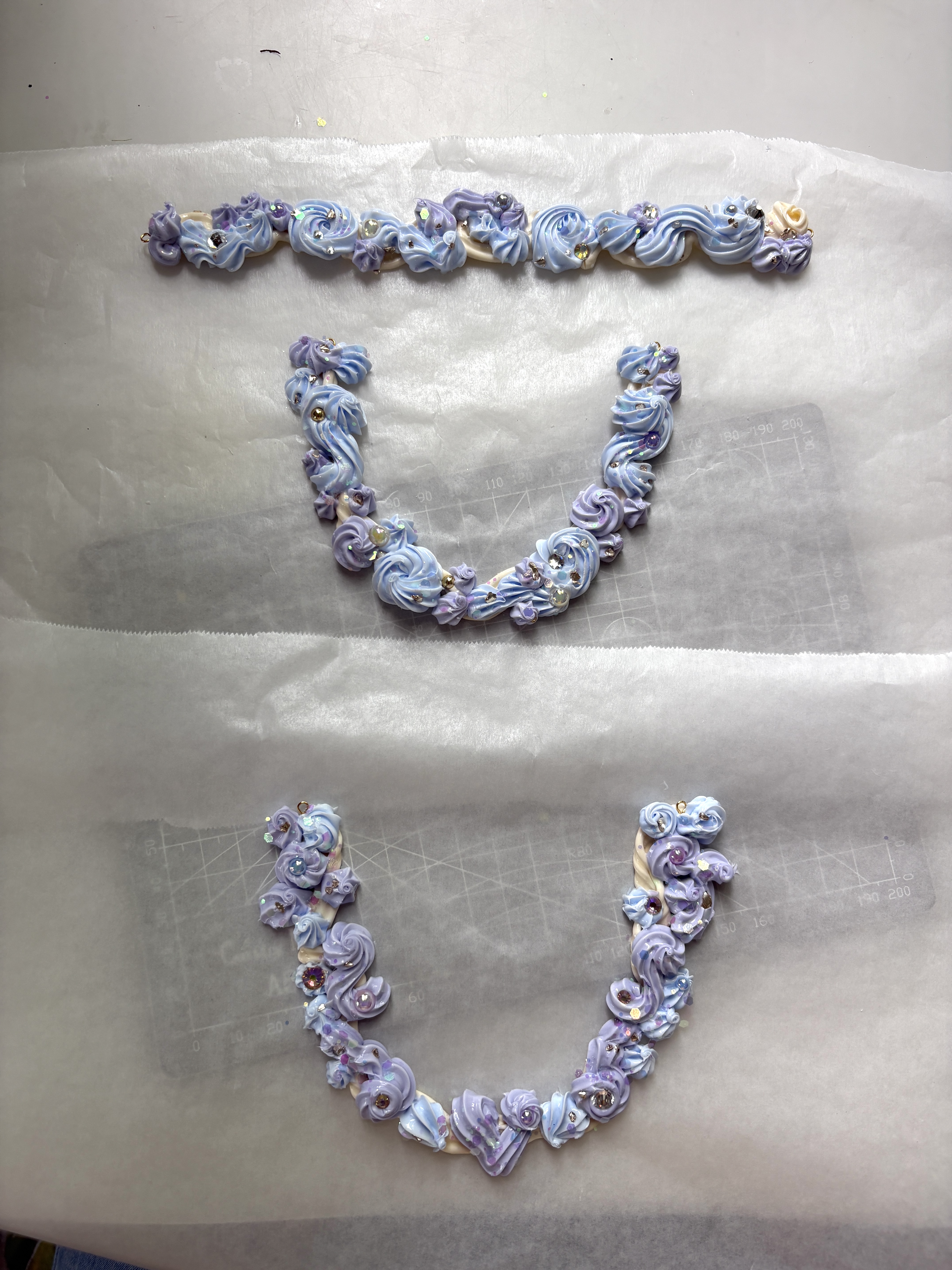 Pastel Swirl Clay Necklace Set