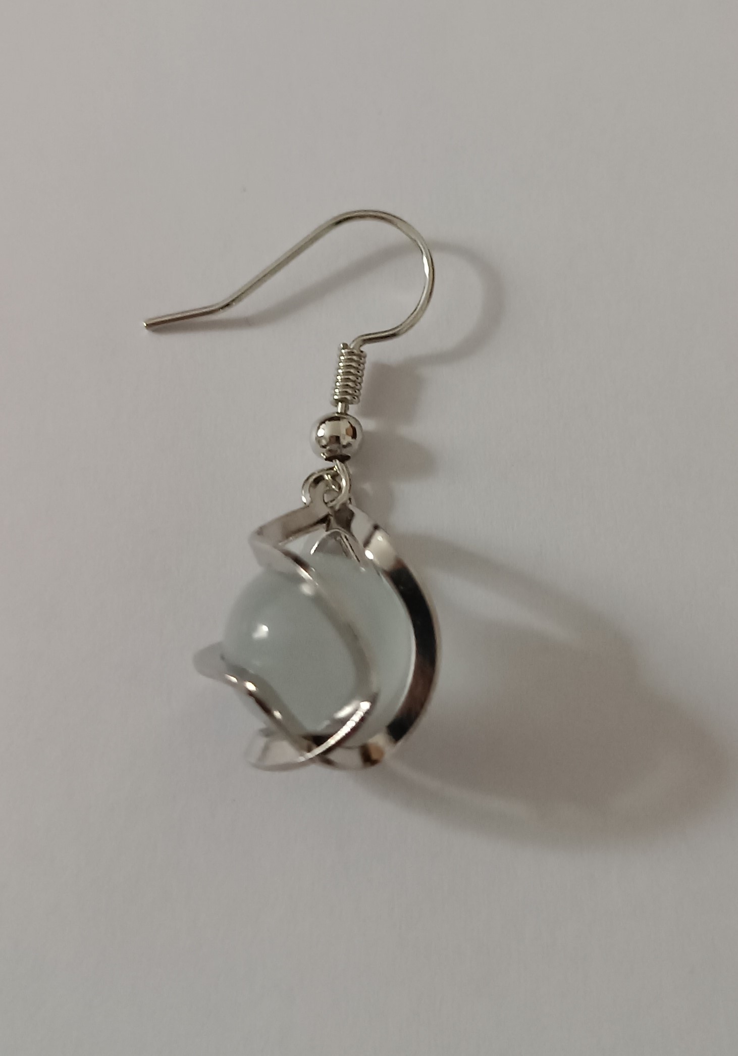 Parure collier et boucles d’oreilles argentées