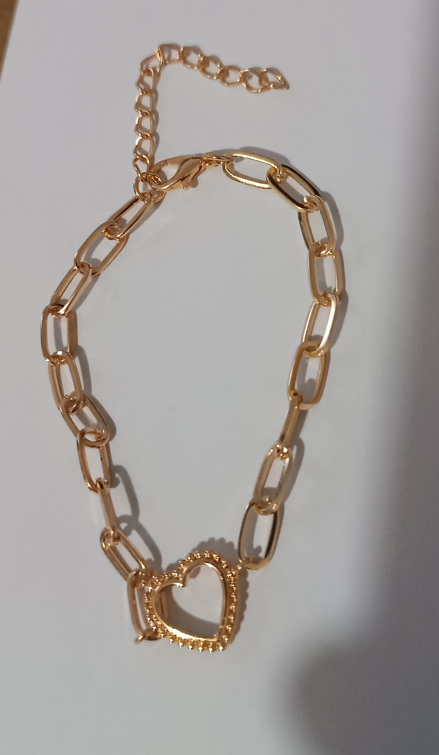 Bracelet chaîne dorée coeur