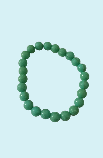 Bracelet en perles imitation jade vert