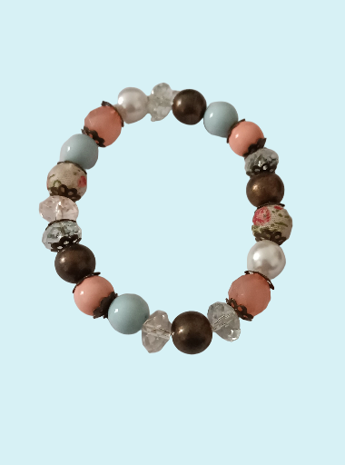 Bracelet élastique perlé coloré