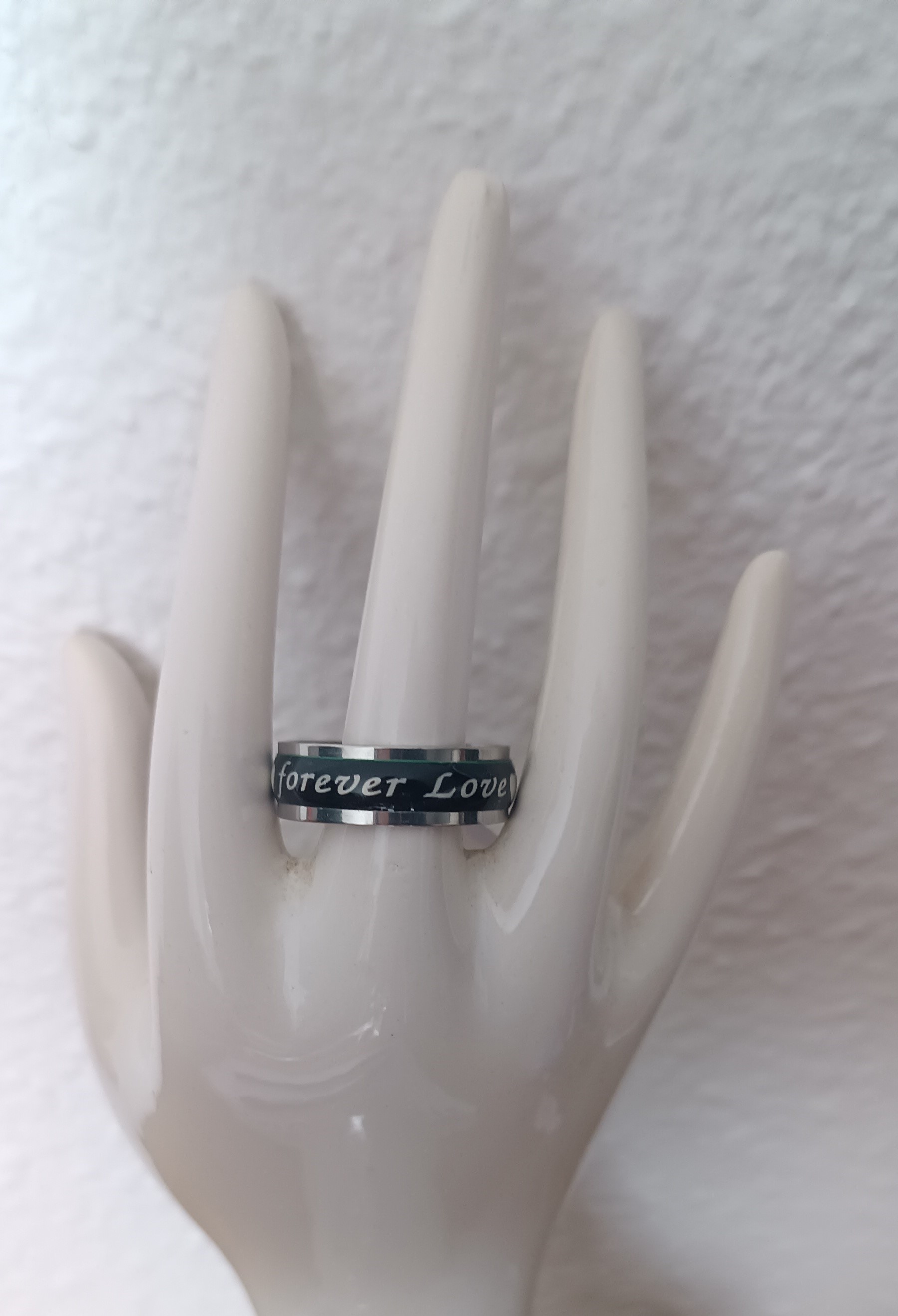 Bague Forever love en acier inoxydable