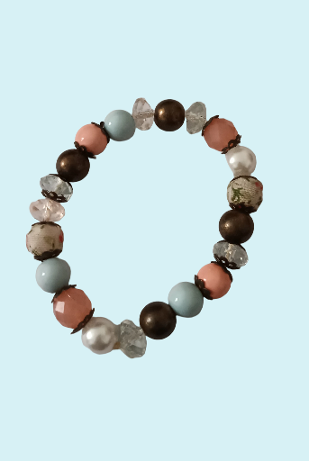 Bracelet élastique perlé coloré