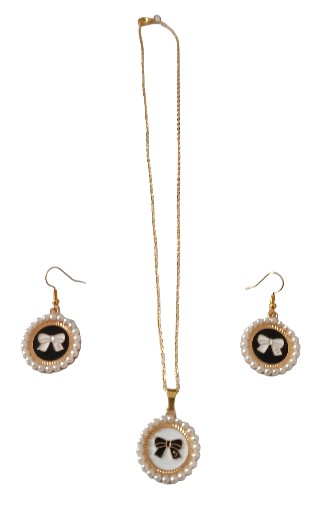 Parure Collier et Boucles d'Oreilles Nœud papillon