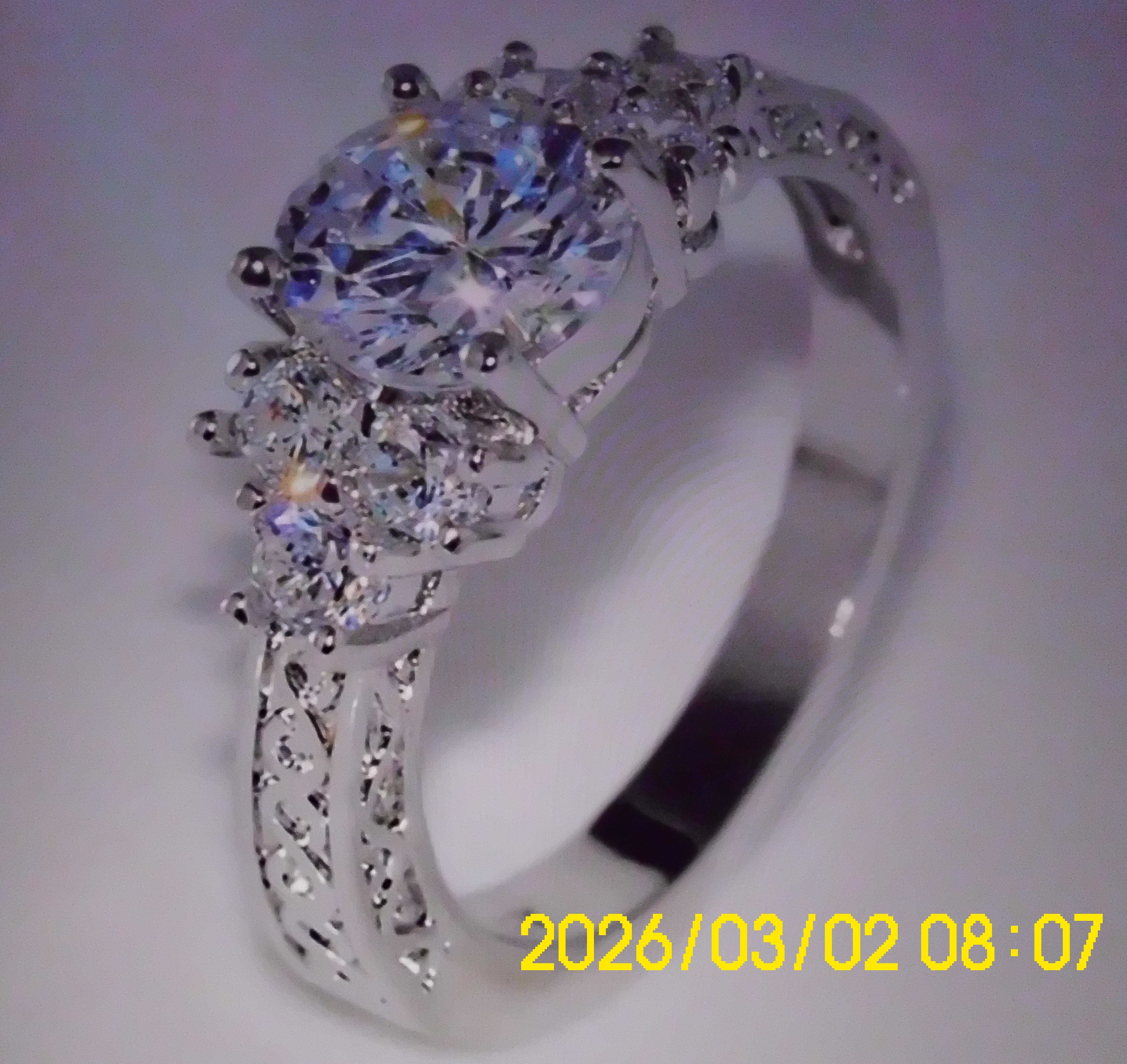 Bague cuivre blanc plaqué argent