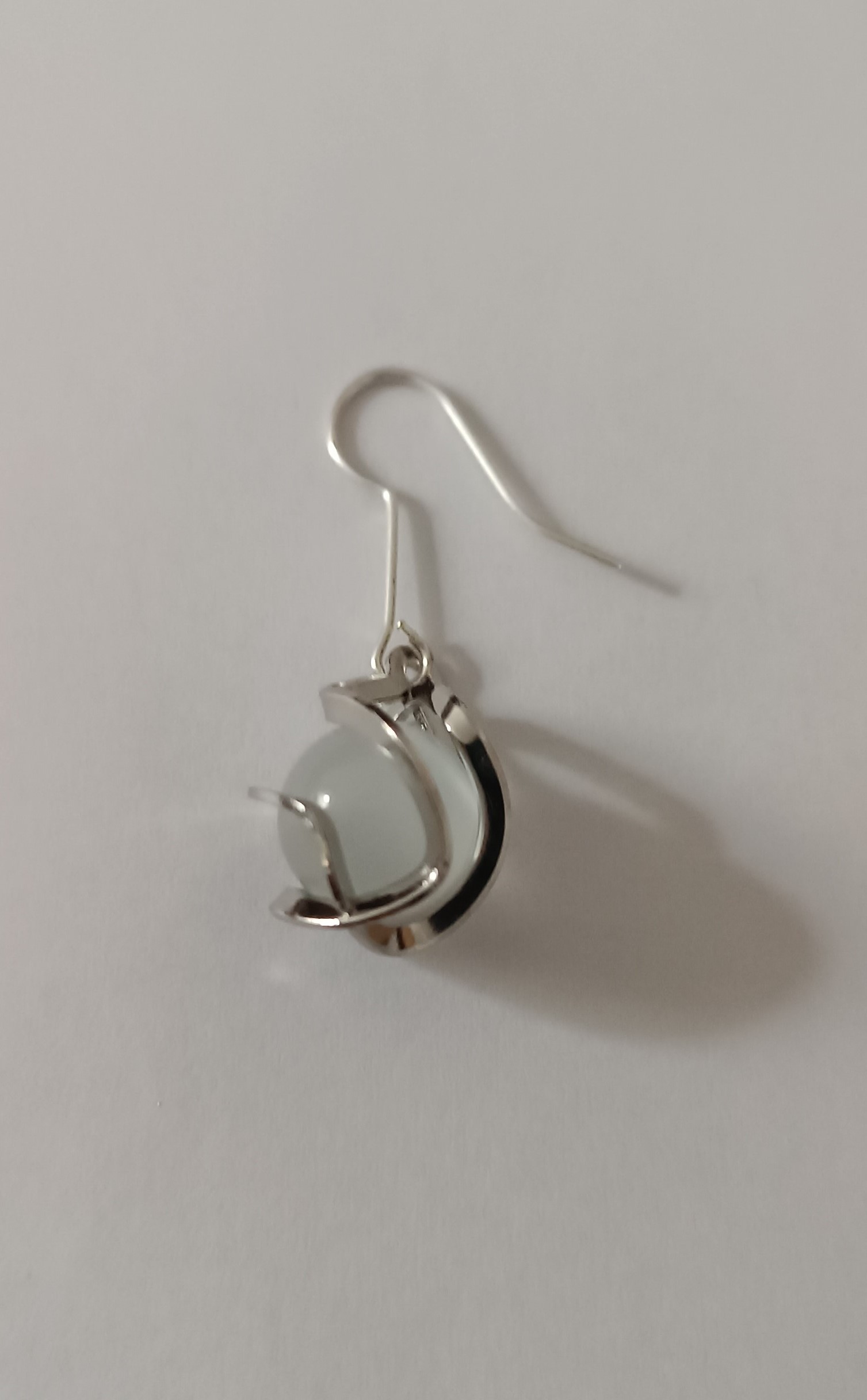 Parure collier et boucles d’oreilles argentées