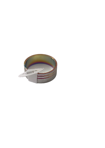 Bague argentée multicolore en acier inoxydable