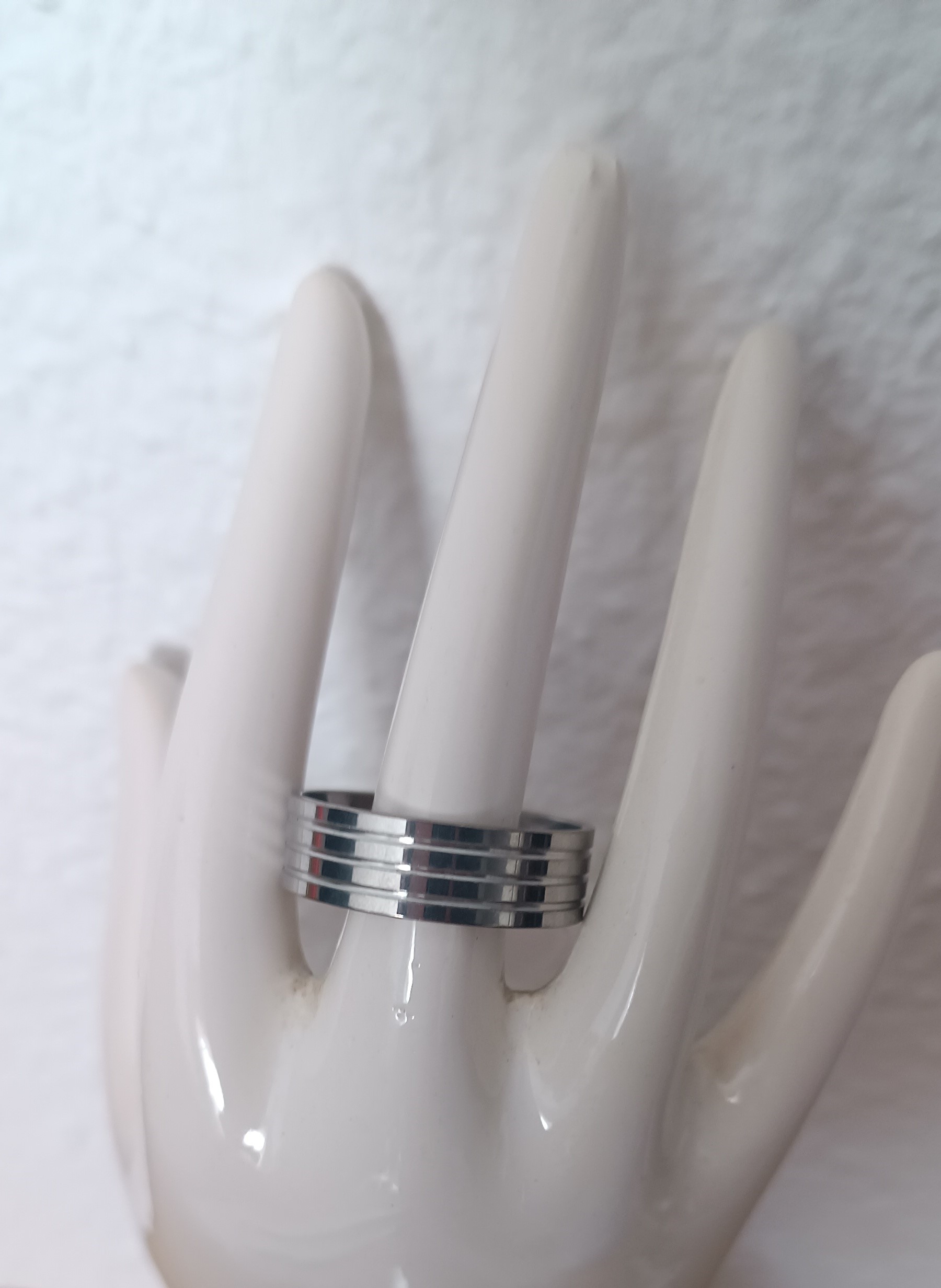 Bague acier inoxydable argentée