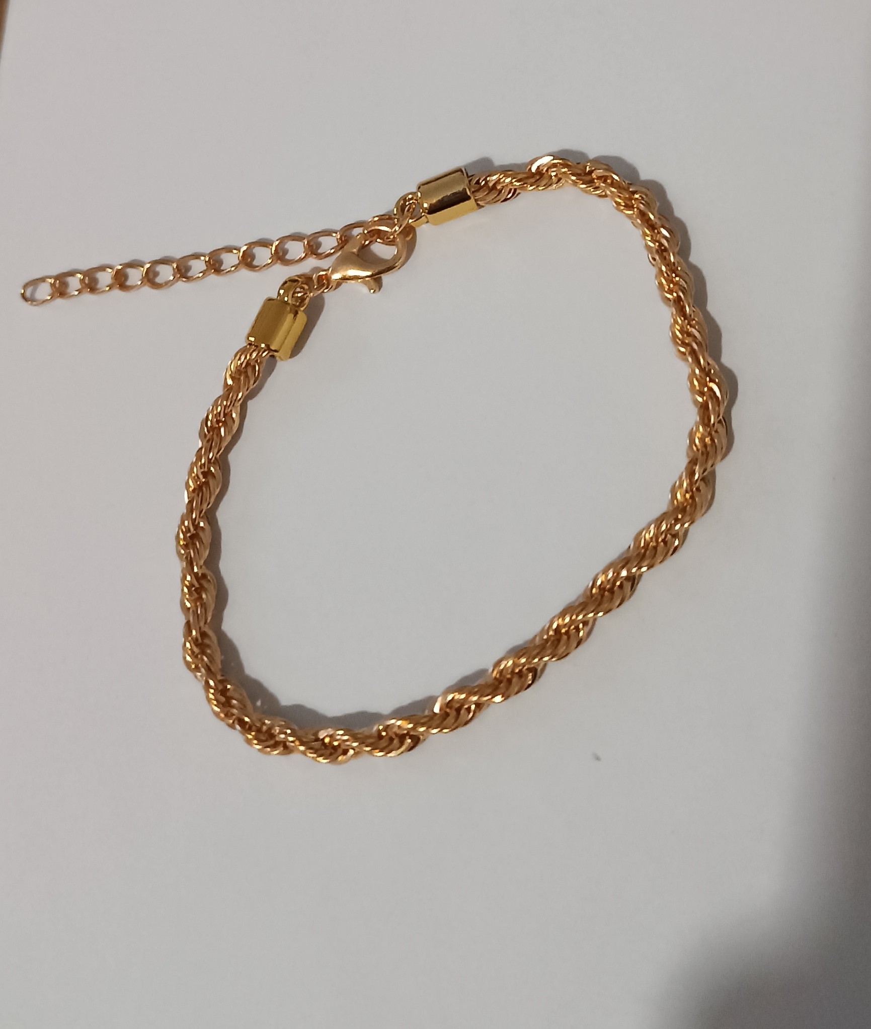 Bracelet chaîne torsadée doré
