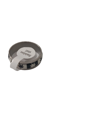 Bague feuille d'érable acier inoxydable
