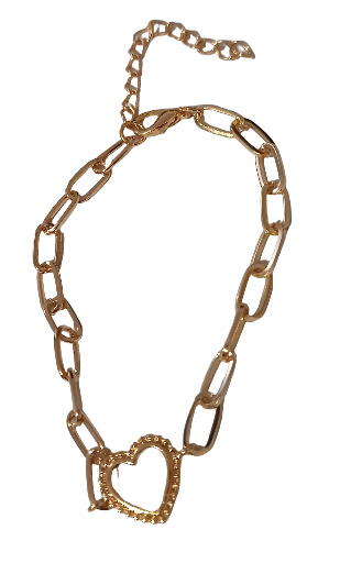 Bracelet chaîne dorée coeur