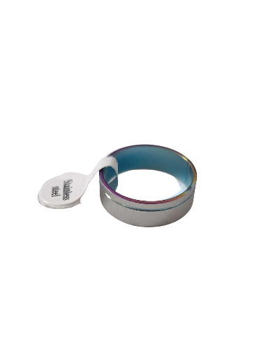 Bague argentée en acier inoxydable avec rainure