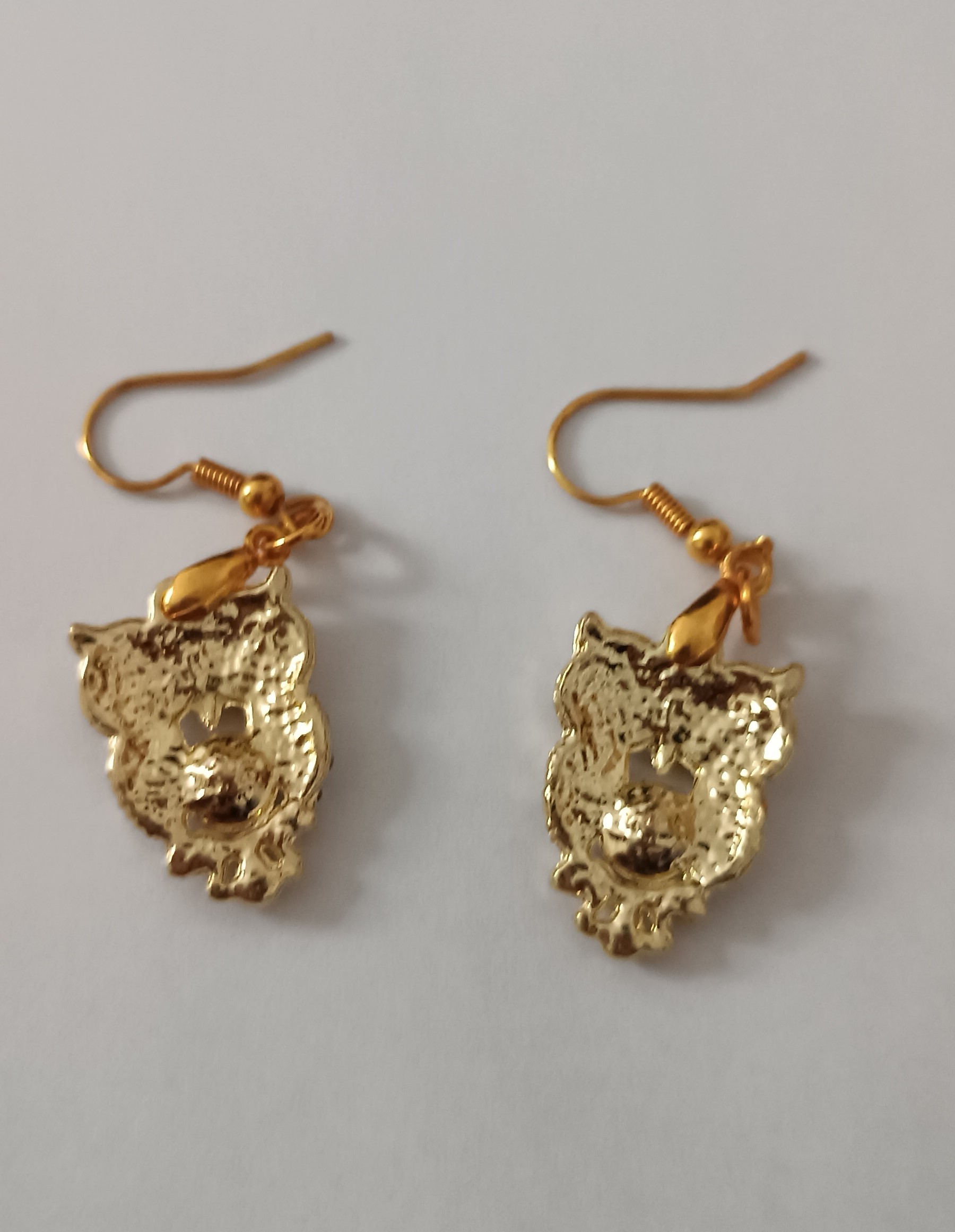 Boucles d’oreilles hibou dorées avec strass