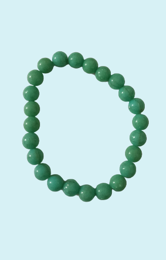 Bracelet en perles imitation jade vert