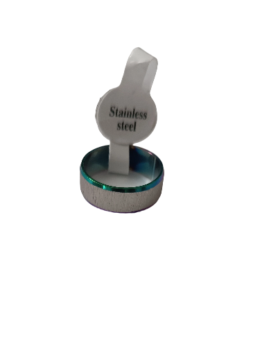 Bague argentée multicolore en acier inoxydable