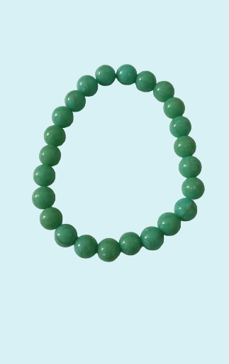Bracelet en perles imitation jade vert