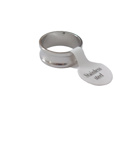 Bague argentée en acier inoxydable