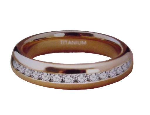 Bague en titane avec zirconium