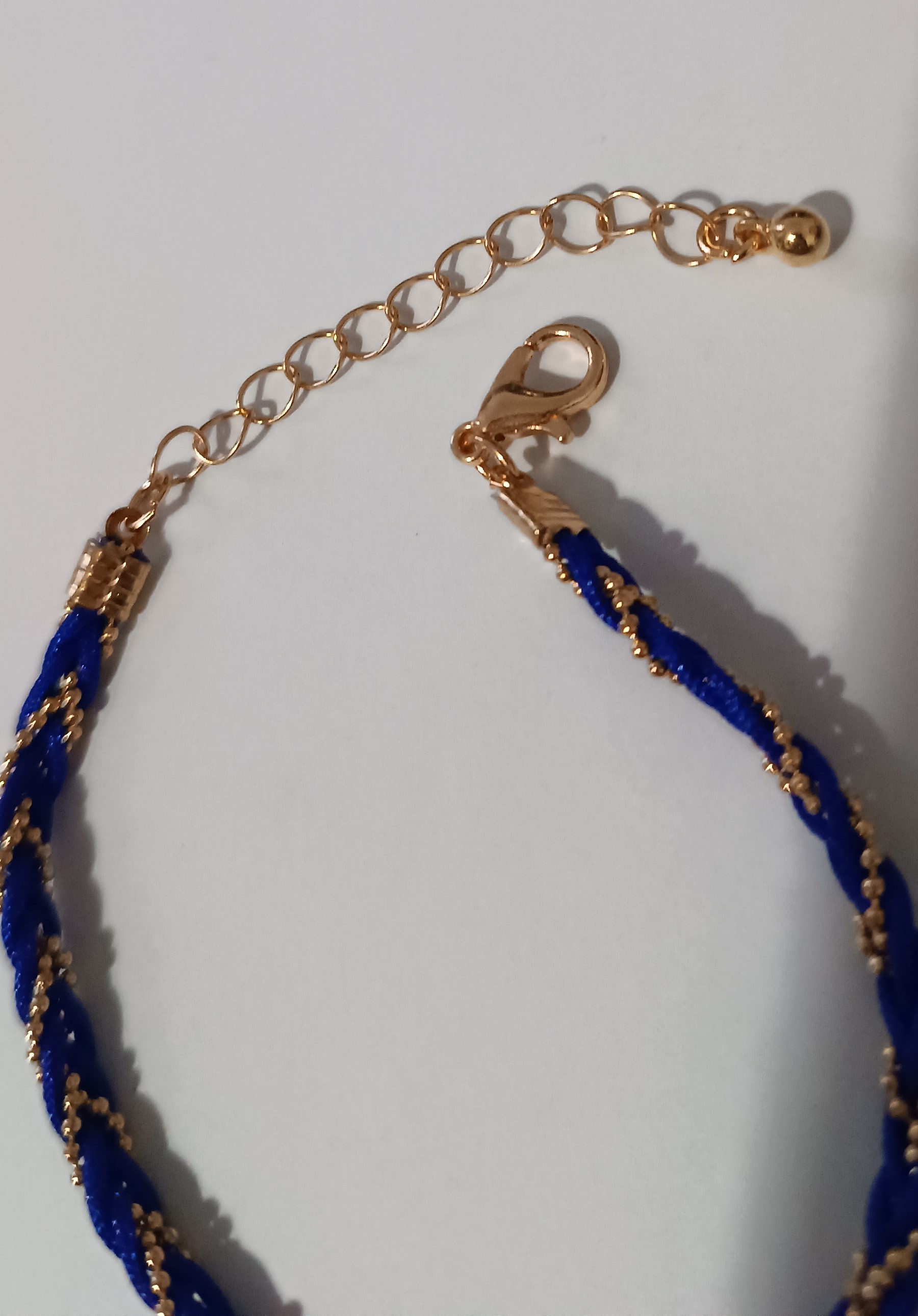 Bracelet tressé bleu et doré