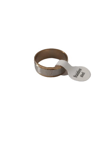 Bague dorée et argentée en acier inoxydable