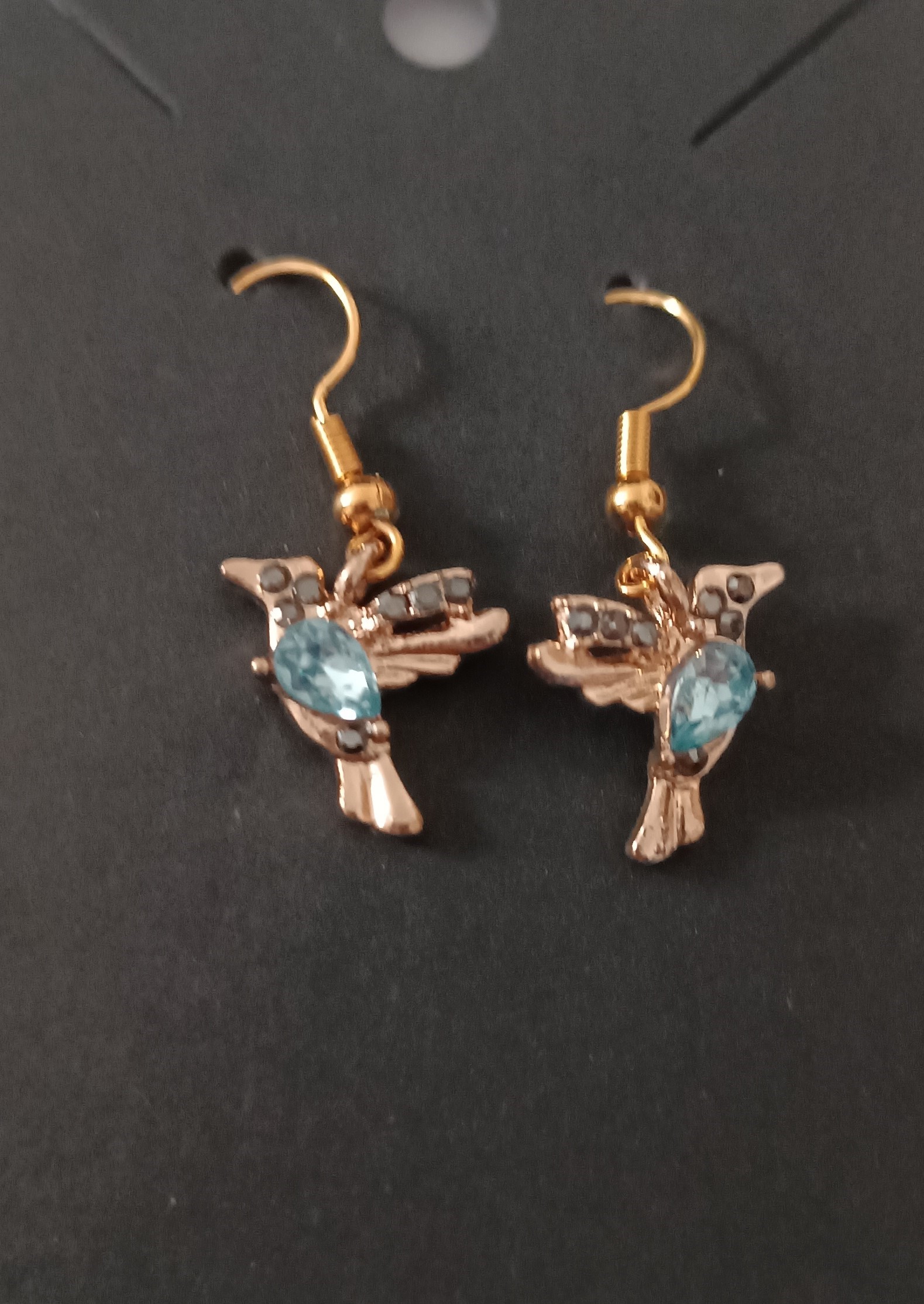 Boucles d’oreilles colibri dorées