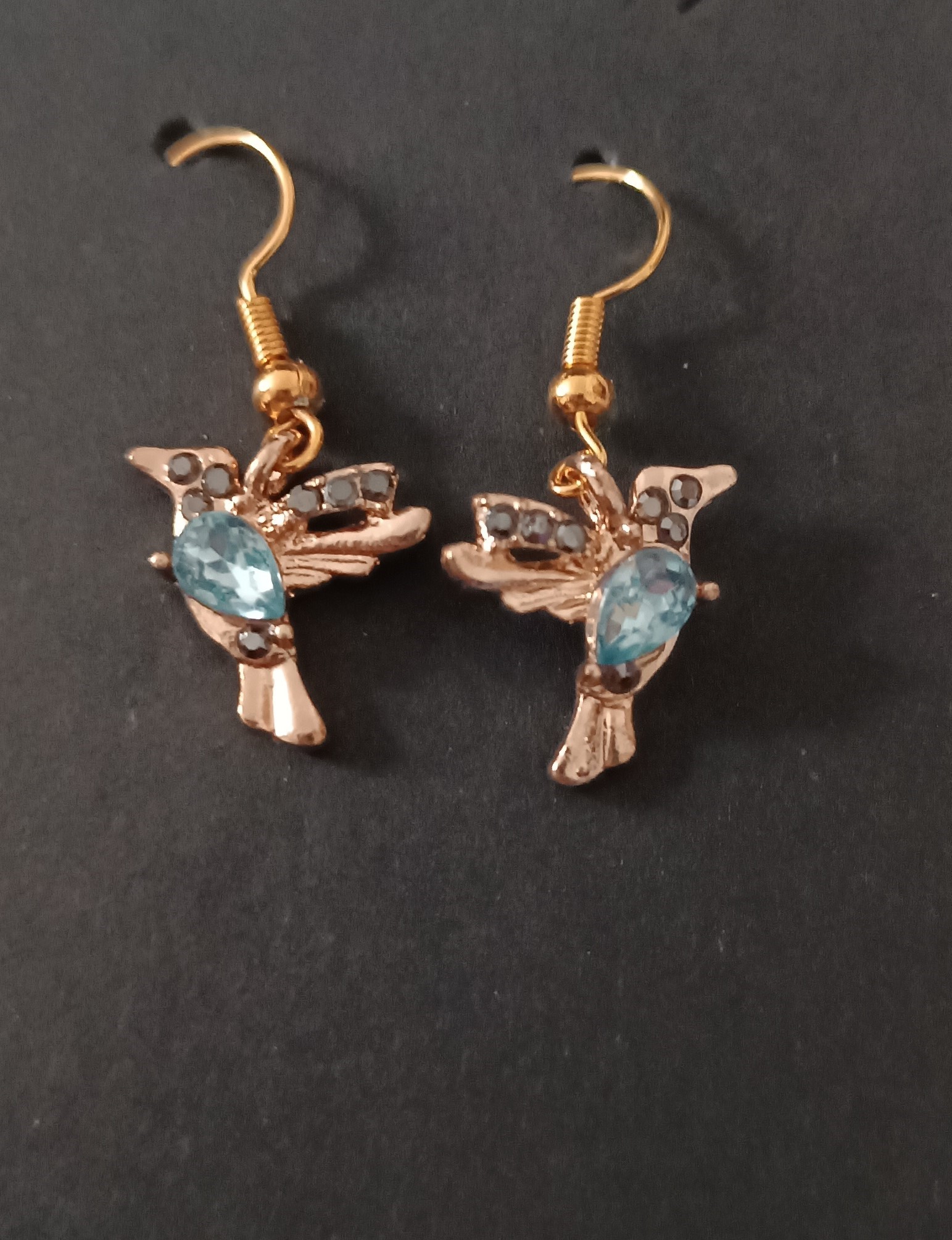 Boucles d’oreilles colibri dorées