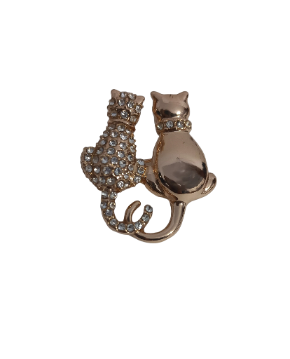 Broche Chats Entrelacés