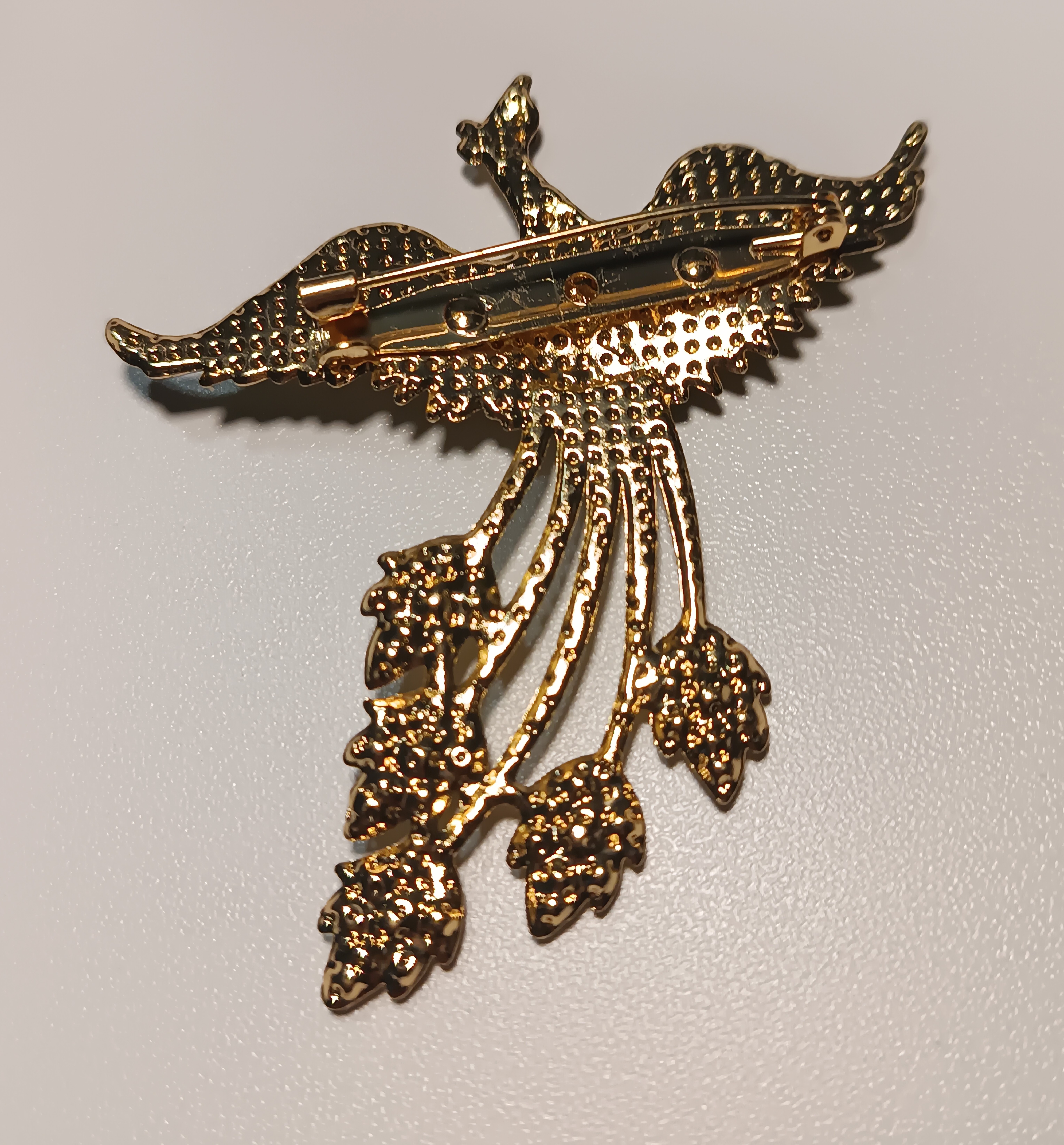 Broche Phoénix strass Multicolore