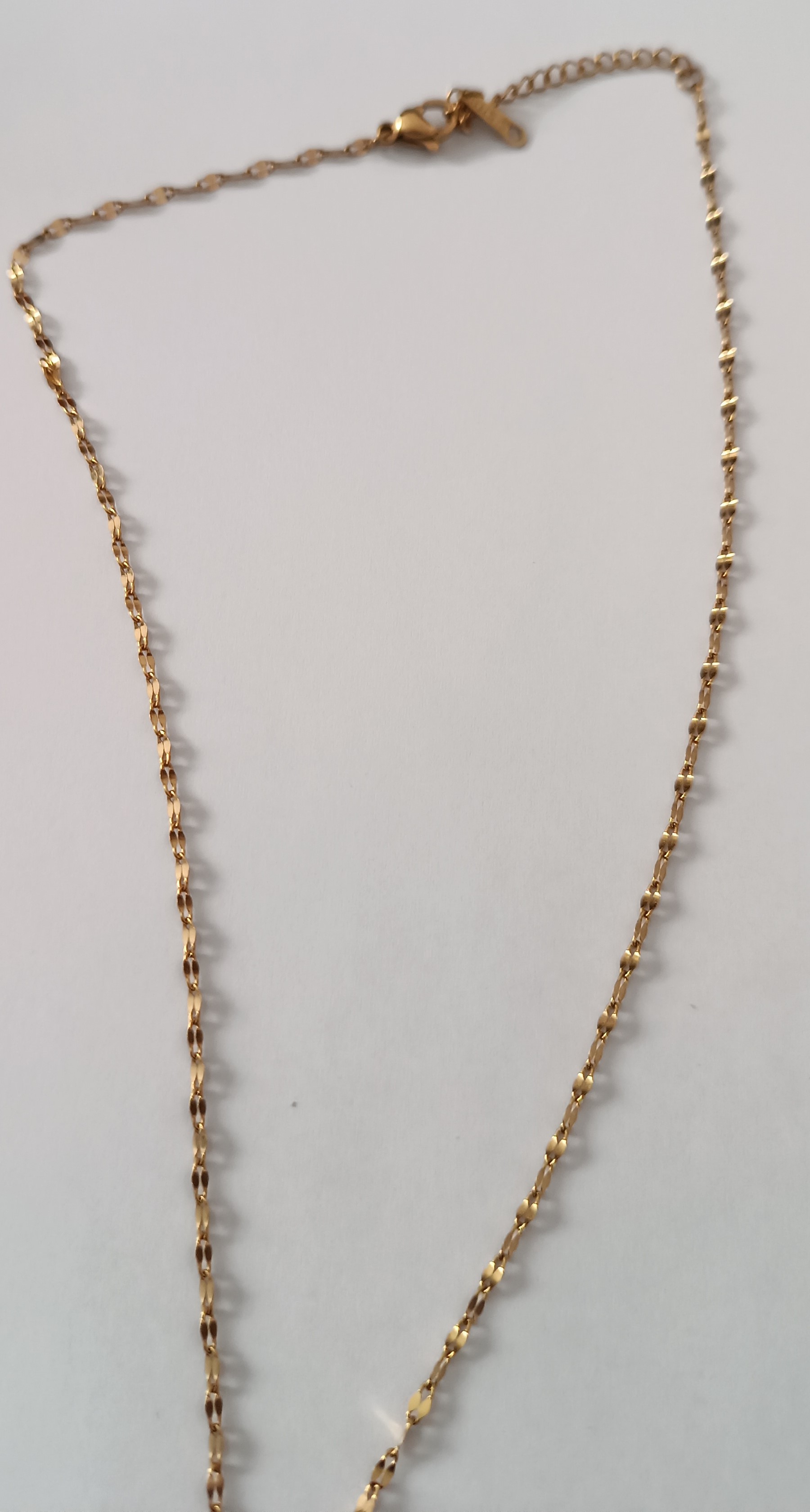 Collier doré avec pendentif perle, lune et étoile en acier inoxydable