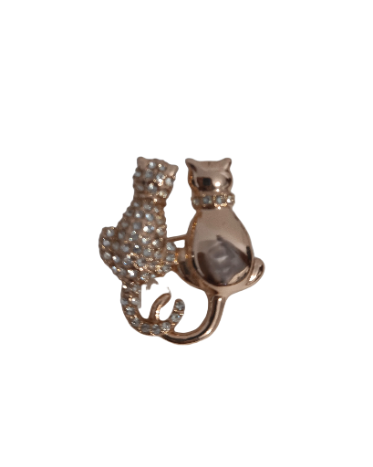 Broche Chats Entrelacés
