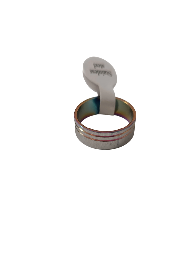 Bague argentée multicolore en acier inoxydable