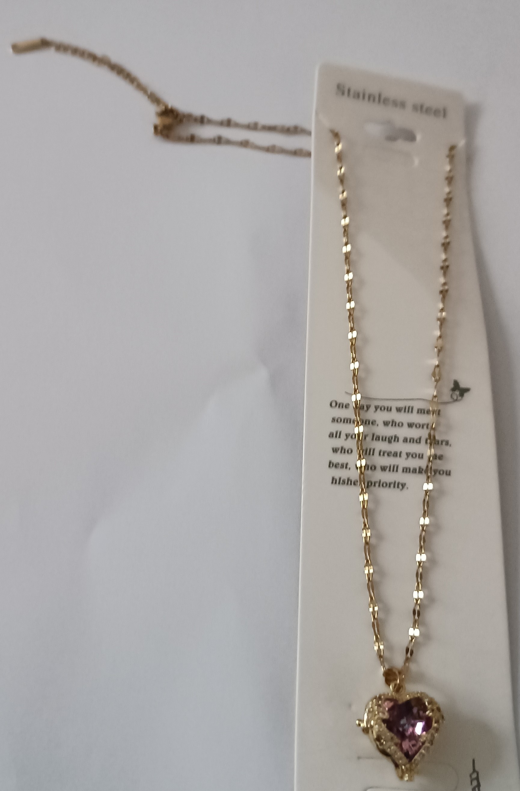 Collier cœur multicolor acier inoxydable