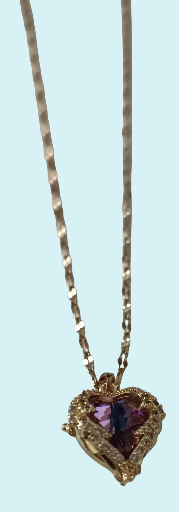 Collier cœur multicolor acier inoxydable