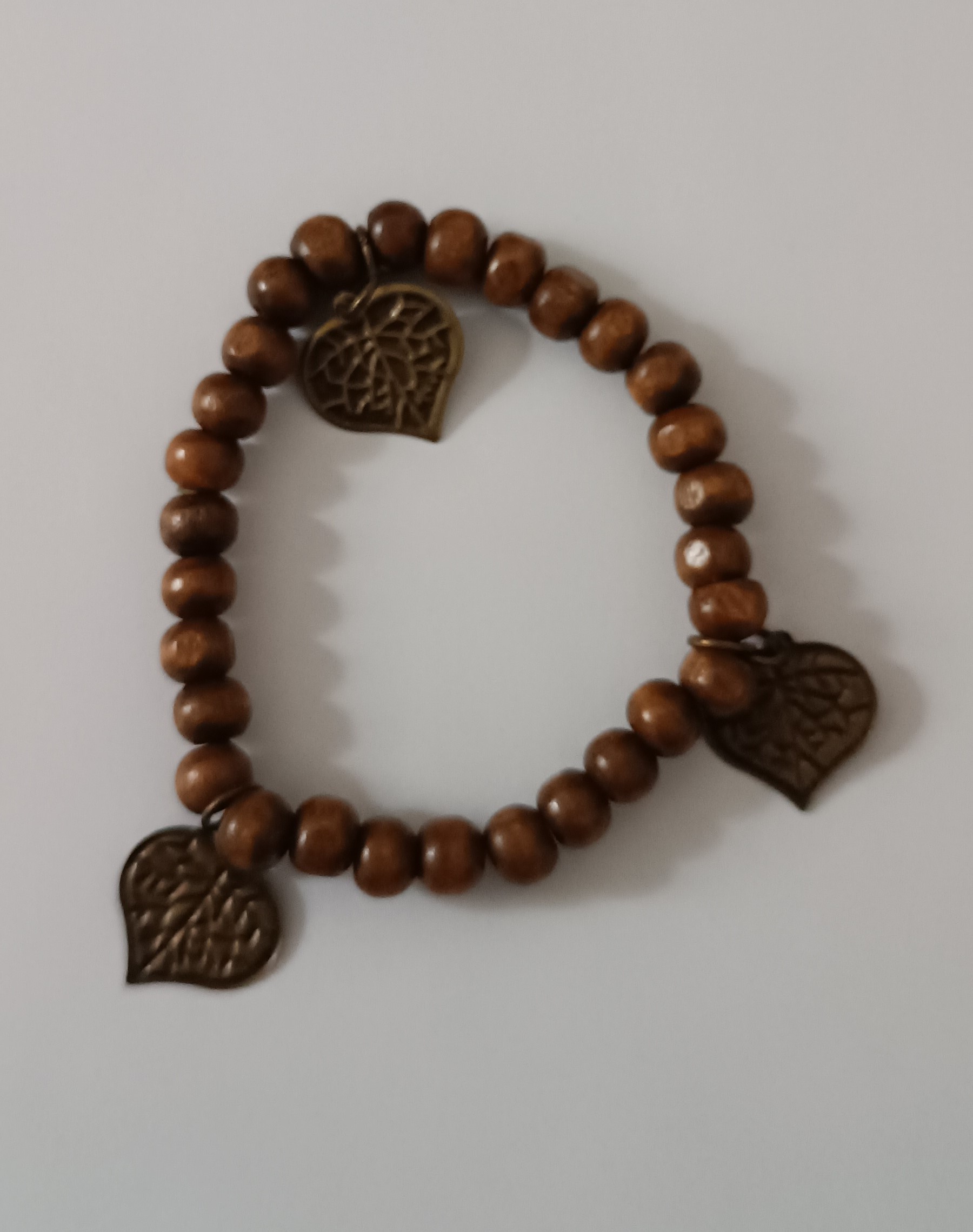 Bracelet élastique en perles imitation bois