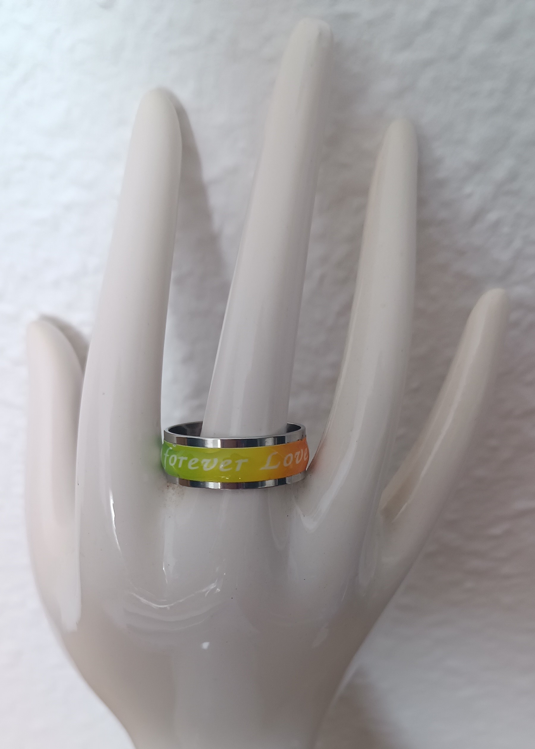 Bague Forever love en acier inoxydable