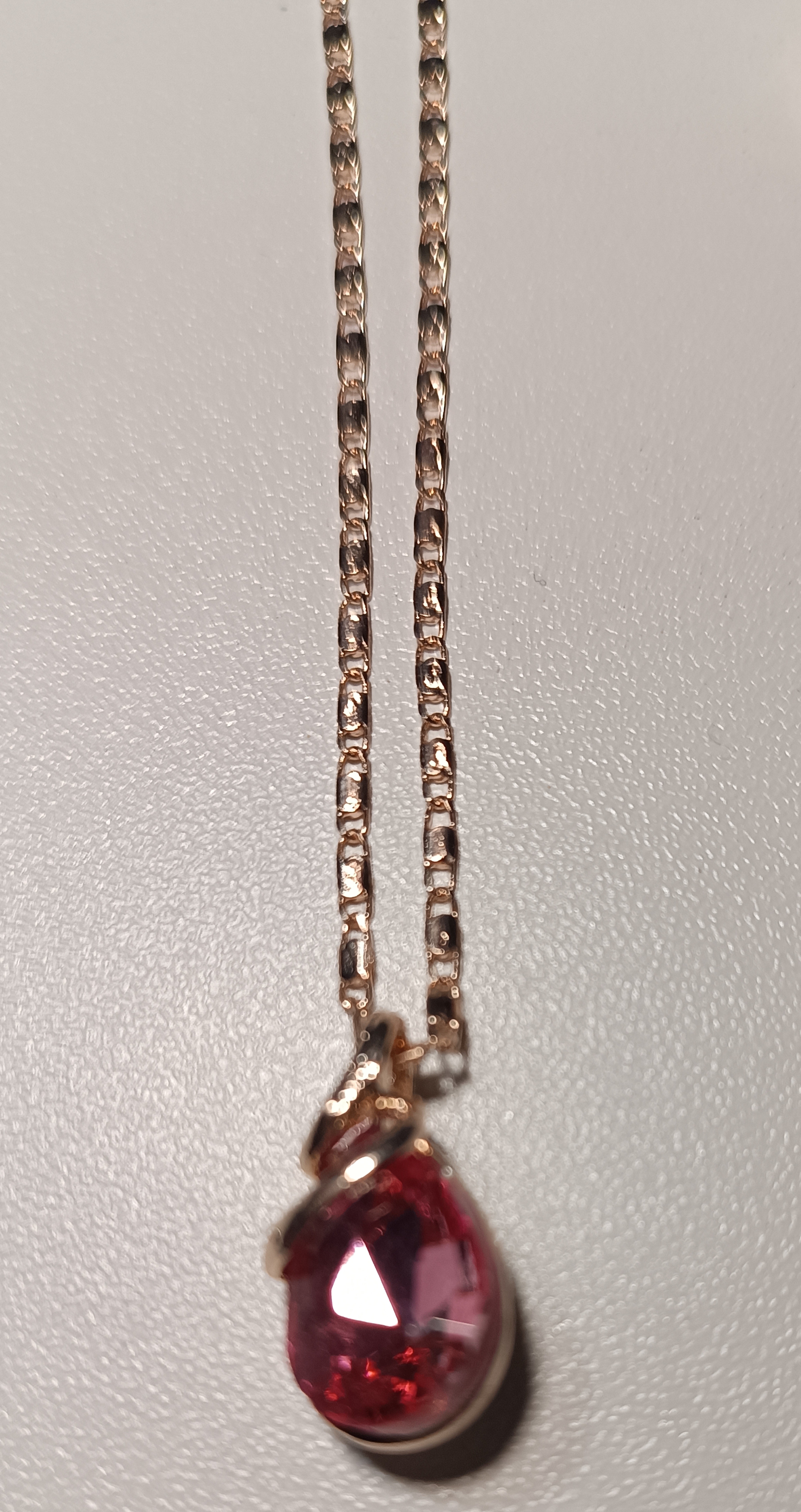 Parure Collier et Boucles d’Oreilles goutte d'eau Rose