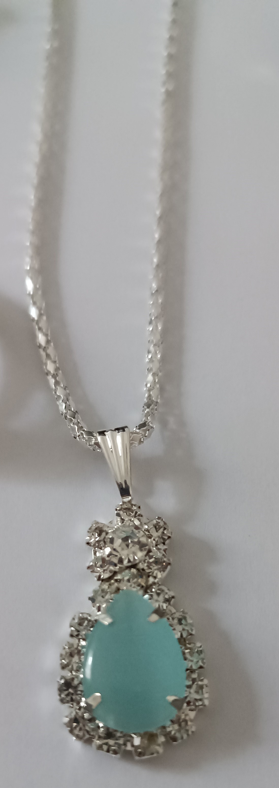 Parure Bijoux Argentée et Pierre Turquoise