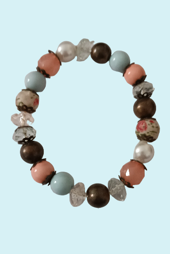 Bracelet élastique perlé coloré